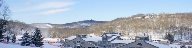 Base Area lodge at Shawnee Mountain Ski Area   View from the Greehouse Slop